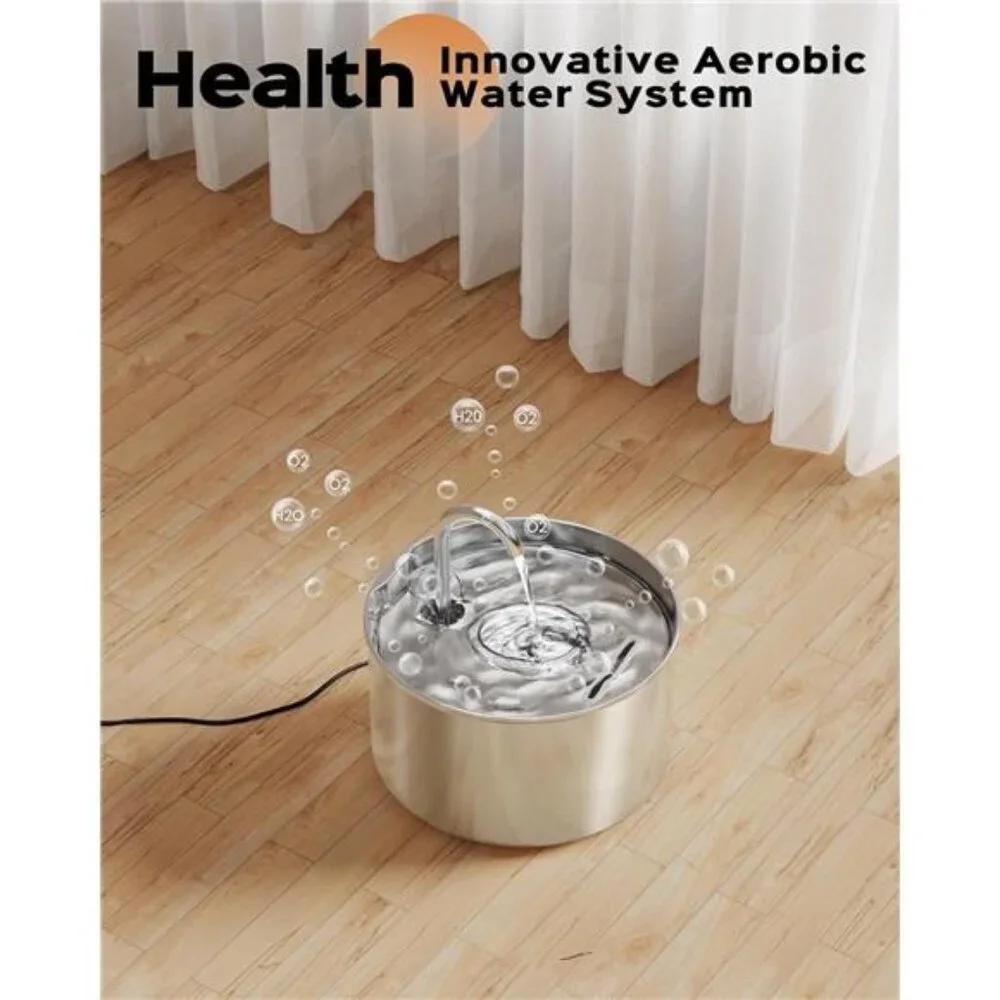 Cat Water Fountain: Stainless Steel Pet Water Fountains Indoor Metal Automatic